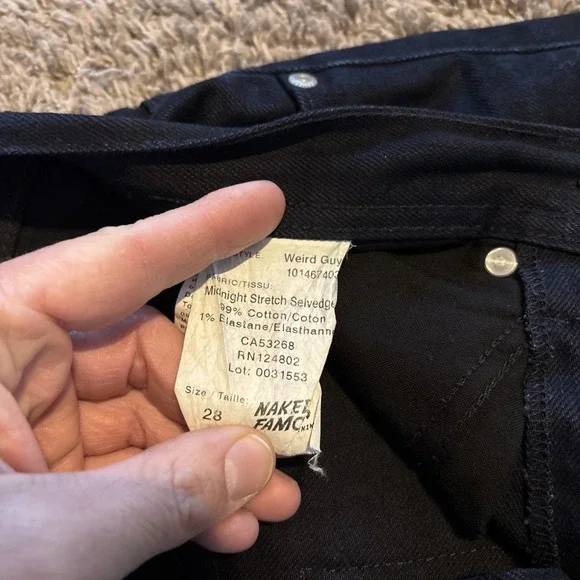 Naked And Famous Midnight Stretch Selvedge Size 31x32 Weird Guy Style